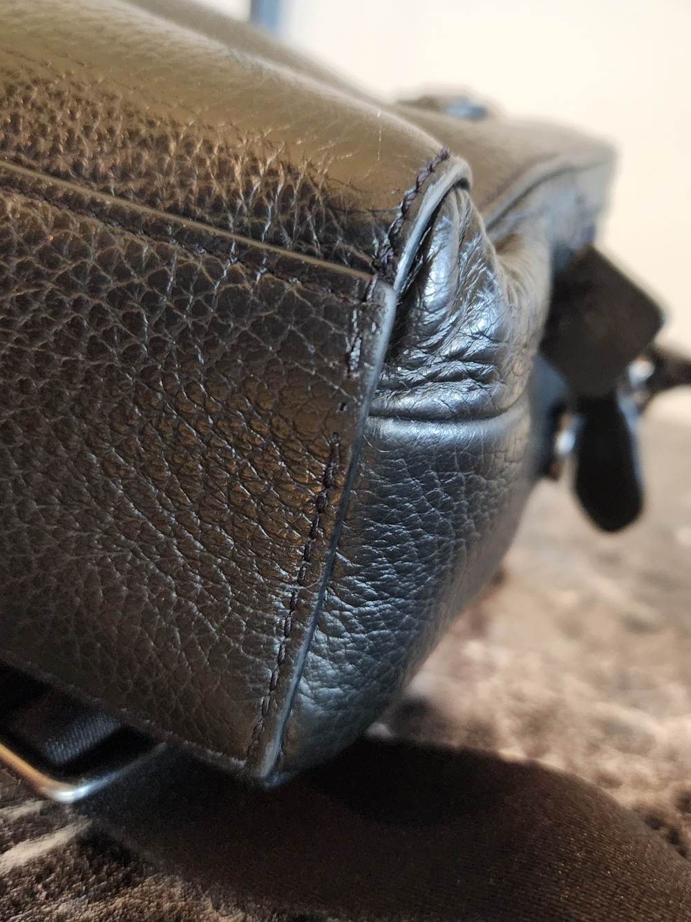Coach Black Pebbled Leather Messenger Crossbody - Picture 4 of 12